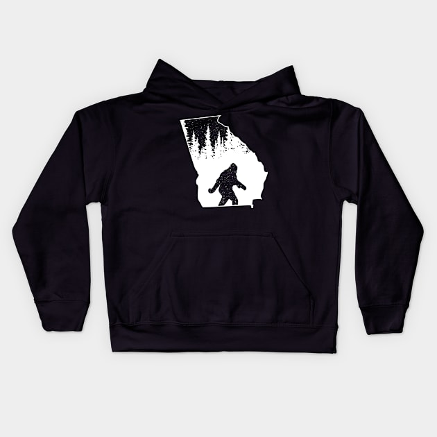 Bigfoot Georgia State Map Gifts Kids Hoodie by Tesszero